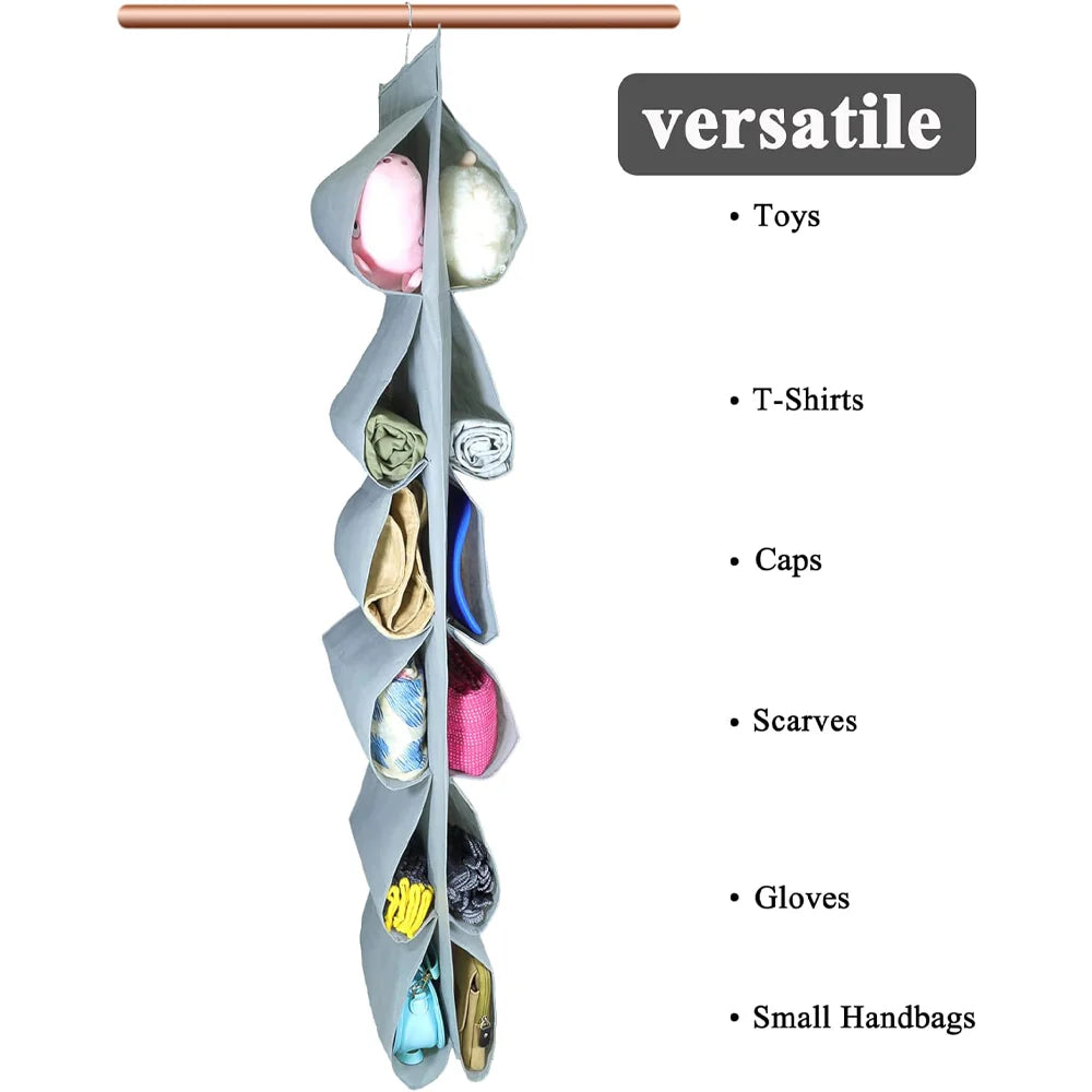 12 Pockets Hanging Shoe Organizer for Closet with Hanger for Storage Mens Shoes,Kids ,Also can used as Travel shoe rack hanging/kr-060