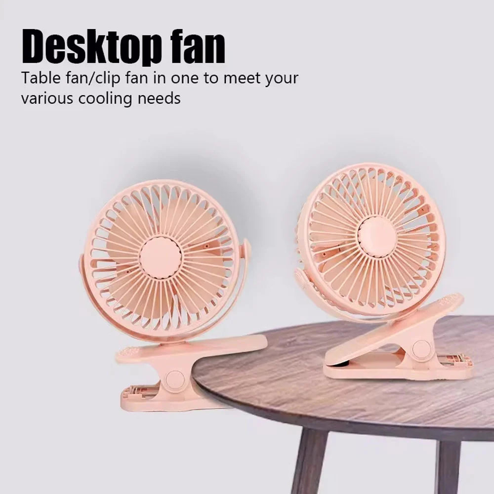 Portable Mini Hand Clip Fan USB Charging Quiet Desktop Electric/kq335