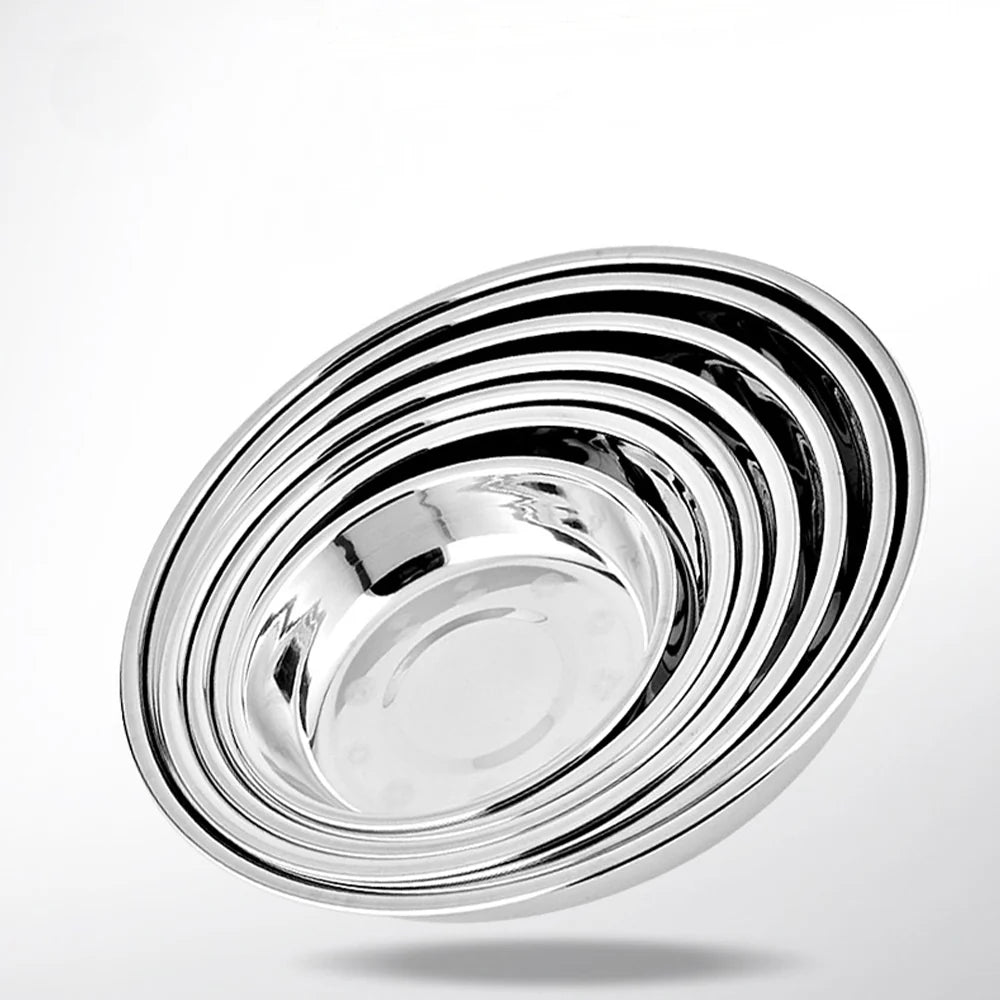 Stainless Steel Dish Meal Plate Fruit Dinner Plate serving dishes 26 CM/KR-276