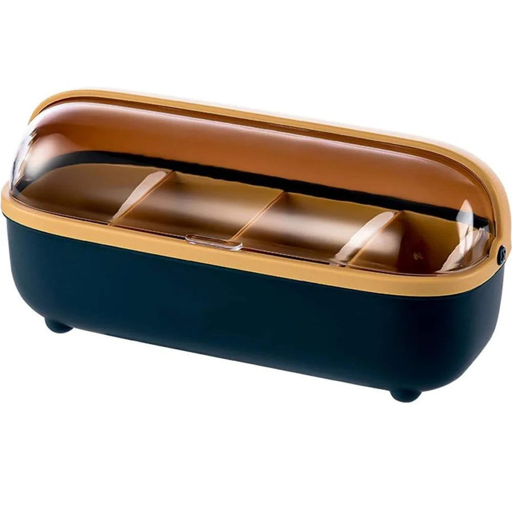 Spice Bottle Four Compartment Condiment Spice Box,with Spoons,Suitable for Kitchen/kr-063