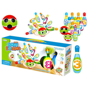 Bowling Play Set Foam Ball Toy Gifts Educational Early 10 Pins and 2 Ball Indoor/728