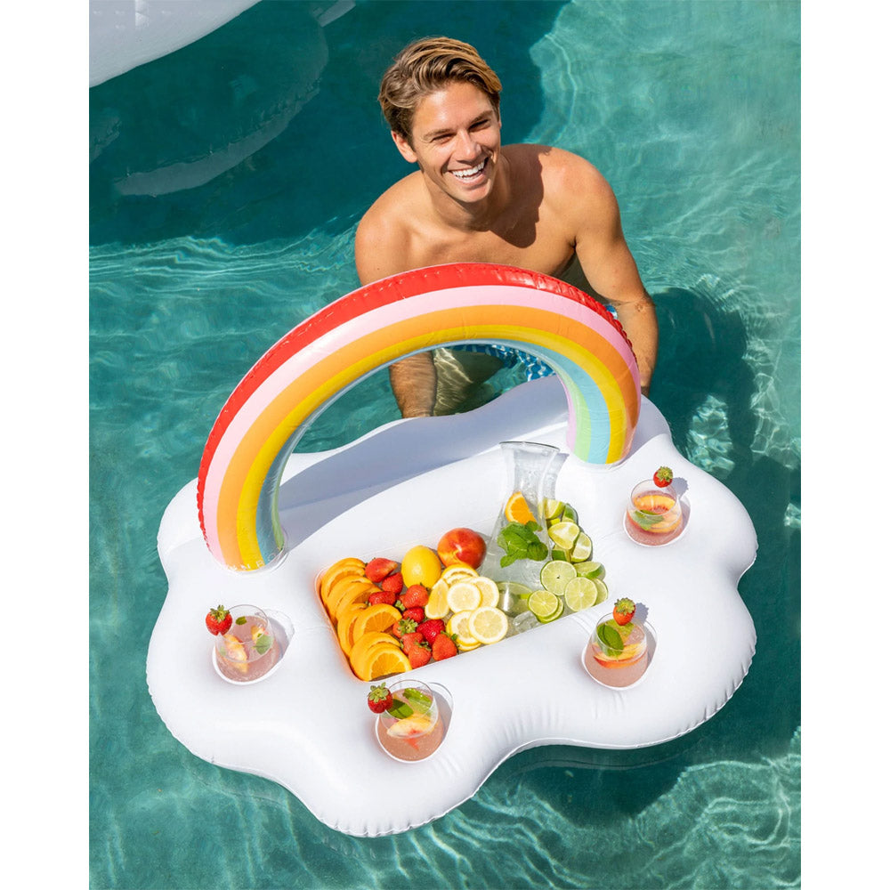 Inflatable Cup Holder Rainbow Cloud Drink Holder Swimming Pool Float /22FK011