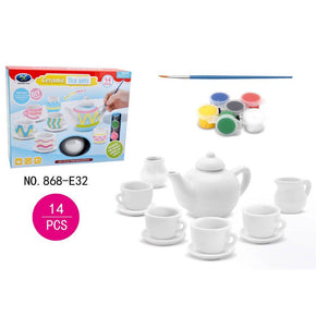 Painting Ceramic Tea Set.