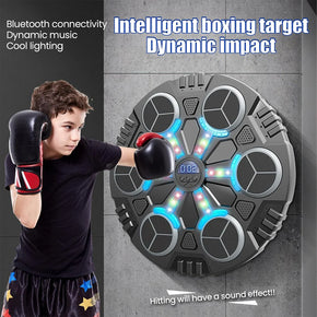 Round Music Boxing Machine LED Electronic With Boxing Gloves/ 2021-12B