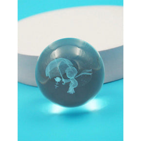 Heart Crystall Ball With Light 6cm/kr-436