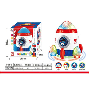 Electric Rocket Spaceship Toy - Rotating Music And Lights For Creative Play/7299