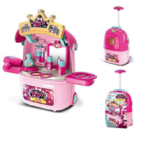 Girls' 2-In-1 Makeup Table & Trolley Case Set/008-983a