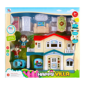 Mega Creative Dollhouse Set With Furniture, Dolls, And Toy Car/6644