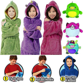 Kids Hoodie Blanket Sweatshirt Oversize Plush Soft Warm Coat Cute Pillow/kr-062