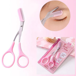 Stainless Steel Women's Eyebrow Scissors With Eyebrow Comb/kq022