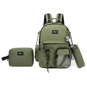 Olive Backpack With Lunch Box & Pencil Bag Set Of 3 Pcs/17001-3