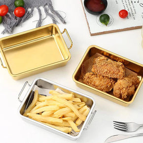 Food Serving Tray with Handle Plate 21x21x5 CM/kr-246