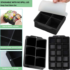 Silicone Ice Cube Tray For 6 Ice Cubes/kq348