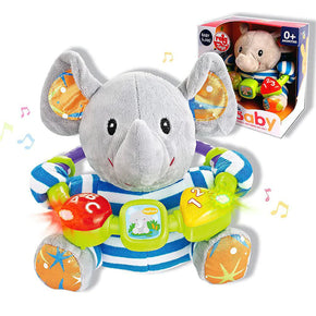 Baby Cartoon Animal Touchable Plush Doll Elephant Stuff Toy With Music Light/811-1