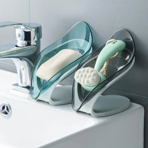 Soap Holder Drain Portable Soap Box Leaf Shape Plastic/kc23-73