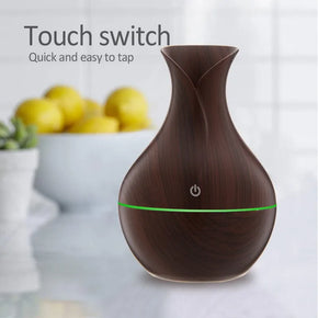 Household Wood Vase Rechargeable Ultrasonic Mute Colorful Humidifier Spray/6858749863257
