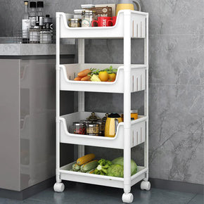 4 Layers Kitchen Storage Vegetable Basket Bathroom Toilet Washing Machine Rack Floor-To-Ceiling Snack Trolley/kn-193