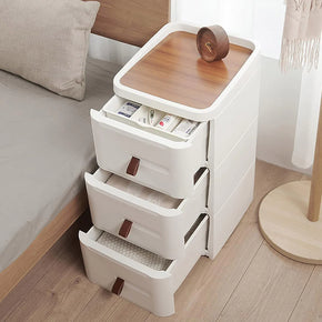 4 Drawer Storage Cabinets Japanese Style Bedside Table Plastic Simple Multifunctional Storage Cabinets / 3804