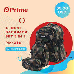 Prime Backpack Set Of 3 Pcs / PM-036