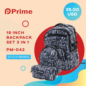 Prime Backpack Set Of 3 Pcs / PM-042