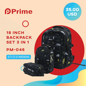 Prime Backpack Set Of 3 Pcs / PM-046