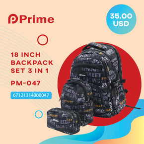 Prime BackPack Set Of 3 Pcs / PM-047