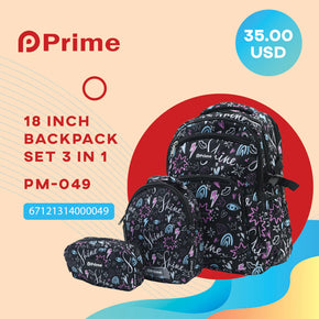 Prime Backpack Set Of 3 Pcs / PM-049