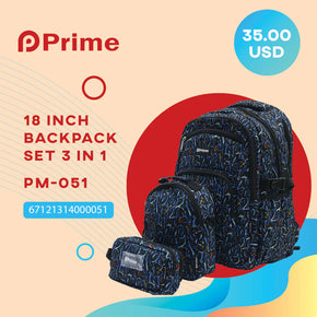 Prime Backpack Set Of 3 Pcs / PM-051