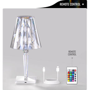 LED Diamond Crystal Projection Night Lights USB Charging Touch Control Lighting Desk Lamp / 347560/kc23-88