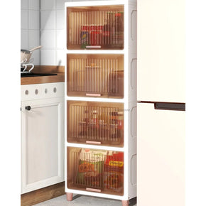 Contemporary 5-Layer Storage Cabinet With Dark Transparent Drawers/kn-397