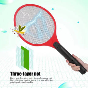 Electronic Bug Zapper Battery Operated Fly Insect Swatter Handheld Electric Racket Bat/kq330