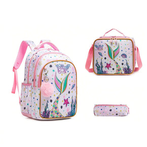 Mermaid Backpacks Set Of 3 Pcs/12812-3