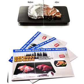 Thawing Plate Aluminum Alloy Quick Thawing Board Kitchen Tool For Freezing Quick Thawing Ingredients Such As Meat, Steak, Chicken And Fish-No Electricity, No Microwave (Black) /kn-213