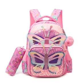 Butterfly Backpack With Lunch Box & Pencil Case/13707-3
