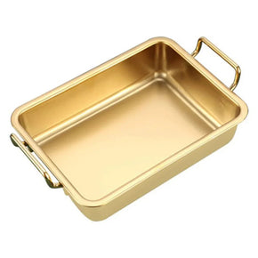 Food Serving Tray with Handle Plate 16x16x5 CM/kr-245