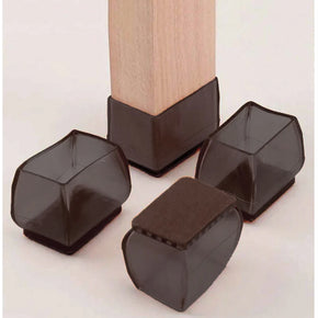 Square Chair Table Leg Cover Black Set Of 4 Pcs/kr-181