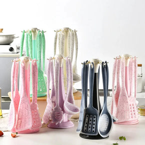 Silicone Cooking Utensil Set With Metal Holder 7 Pcs/kr-381