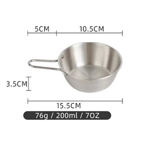 Stainless Steel Bowl Shirt Bowl Camping Outdoor Portable Bowl 10.5CM/kr-296