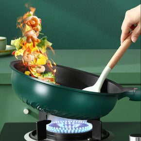 Nonstick Frying Pot Cooker Iron Kitchen Cookware Gas Stove 35x35x14cm/kr-325