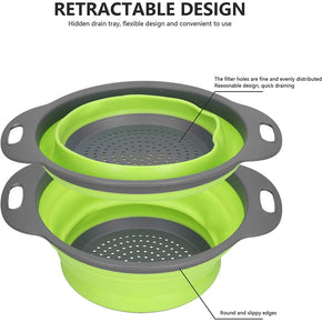 Silicone Folding Plastic Colander Strainer Kitchen 24 X 30 X 9 Cm/kr-357