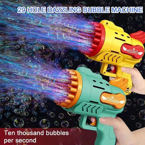 Electric Soap Bubble Gun 29 Holes Rocket Bubble Machine for Kids/h004