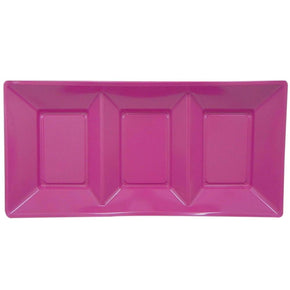 3 Sliced Purple Rectangular Plastic Plate (3 Pcs)/ J-305P Birthday & Party Supplies