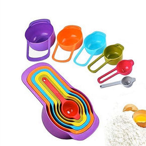 Graduated Plastic Measuring Cups and Spoons Set ( 6 Pcs) / 22FK097