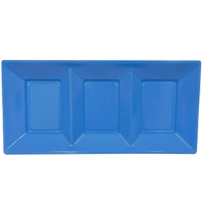 3 Sliced Navy Rectangular Plastic Plate (3 Pcs)/ J-305P Birthday & Party Supplies