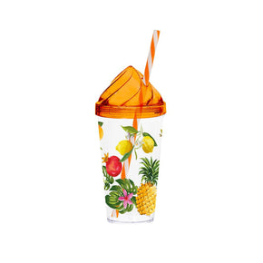 Herevin Decorated Tumbler With Straw - Fruits/161748-005