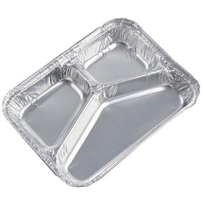 Divided Aluminum Foil Dish & Lid (4 Pcs) / E-227 Cleaning Household